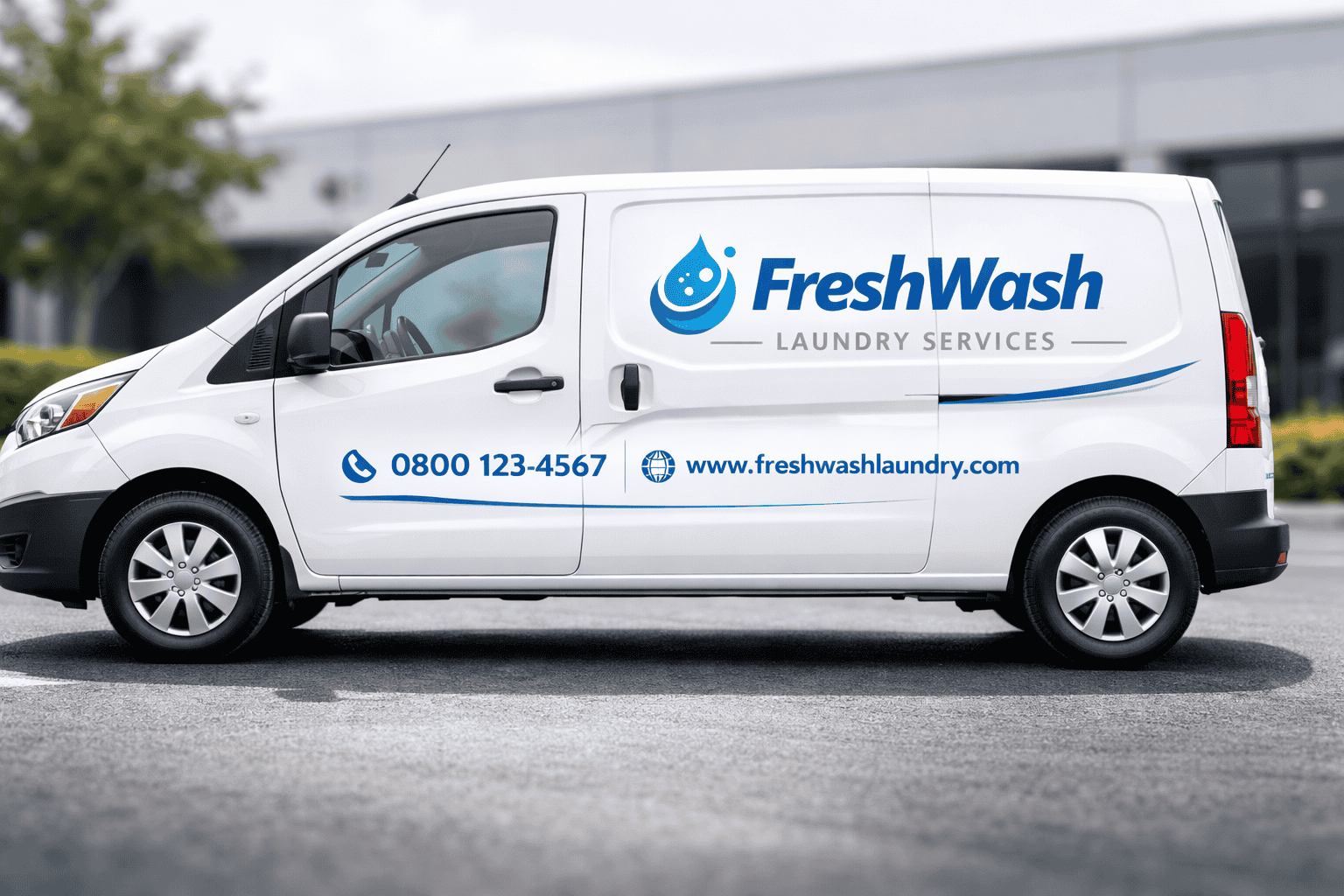 Laundry Service branded delivery van